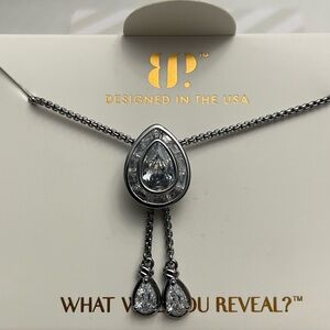 BOMB PARTY APRIL 2026 “ The Lily Grey Necklace” Hematite/Diamond Cubic Zirconia